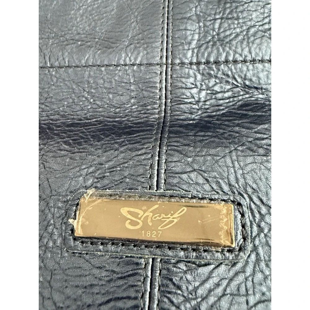 Sharif Legacy Pearlized Slouchy Leather Hobo with Wristlet Metallic Blue NWT